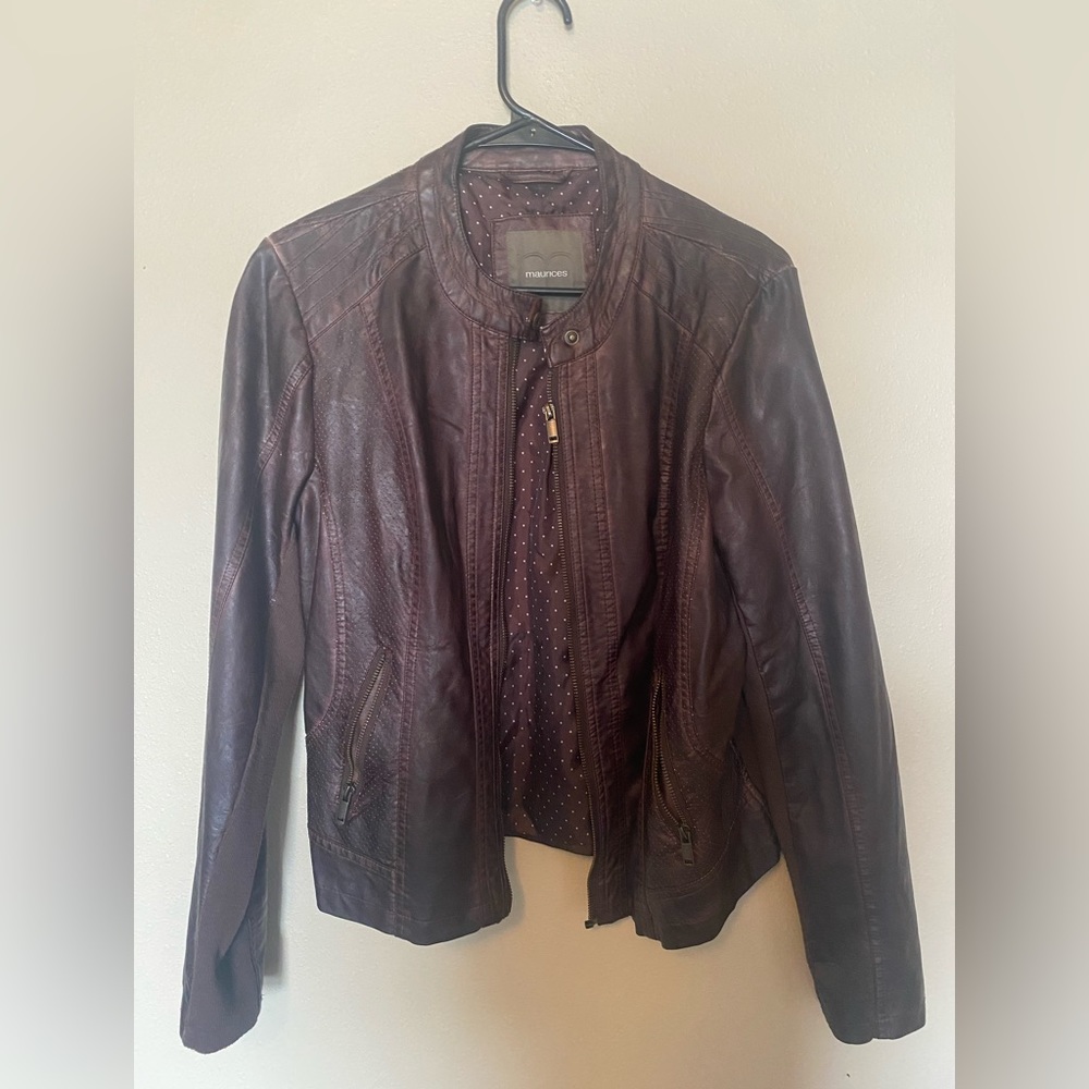 Distressed Faux Leather Jacket